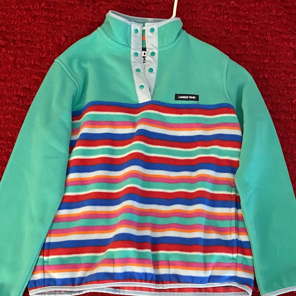 Lands' End Multicolor Striped Kids Sweatshirt
